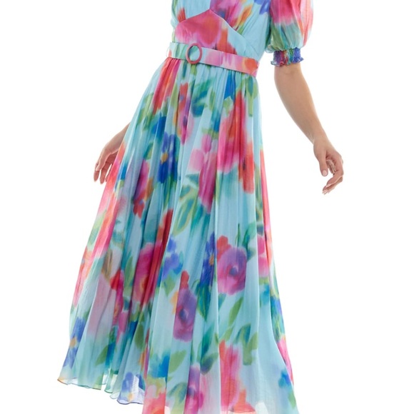 Floral Puff Sleeve Maxi Dress - Picture 2 of 4